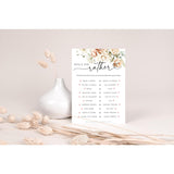 50 Pack Of Bridal Shower Games, Honey-Do-List And Would She Rather Floral Modern Minimalistic Design.