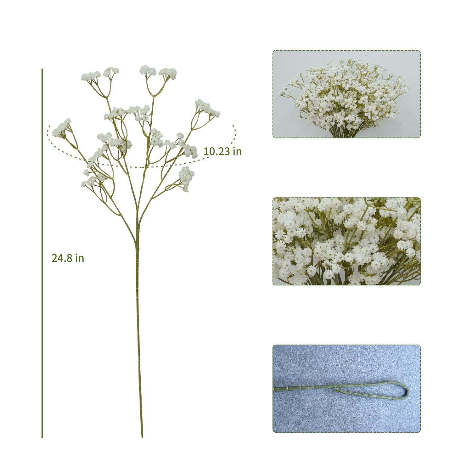 12Pcs Babys Breath Artificial Flowers Realistic Fake Baby Breath Flowers Artificial Bulk Fake Flowers White Flowers For Wedding Party Centerpieces Spring Decorations For Home