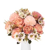 3 Bunches Of Pink Artificial Flowers,Mixed Pink Silk Artificial Rose,Pompom And Small Daisy Flowers, Faux Flowers For Vase,Fall Decorations For Home,Wedding,Garden,Party,Table Centerpiece.