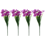 4Pcs Artificial Violets Flowers Faux Violets Bouquet Outdoor Fake Purple Flowers Purple Centerpieces For Home Garde Table Bride Wedding Party Decoration
