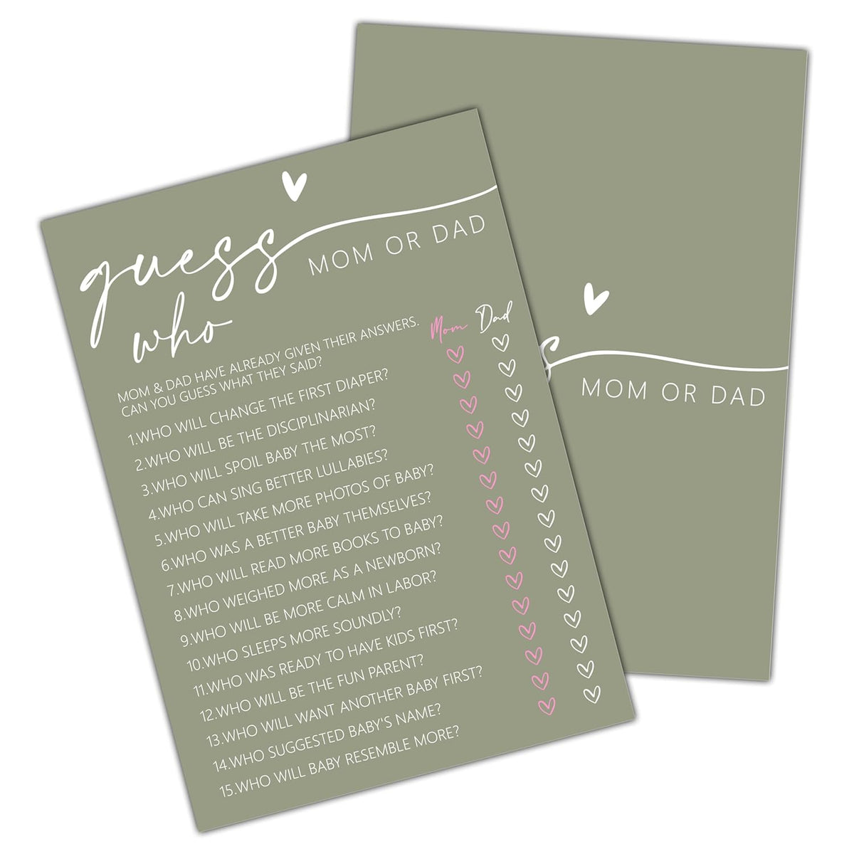 Baby Shower Cards, Minimalist Gender Reveal Party, Baby Guessing Activity, Pregnant Celebration Decoration Supplies (5"X7") - B01