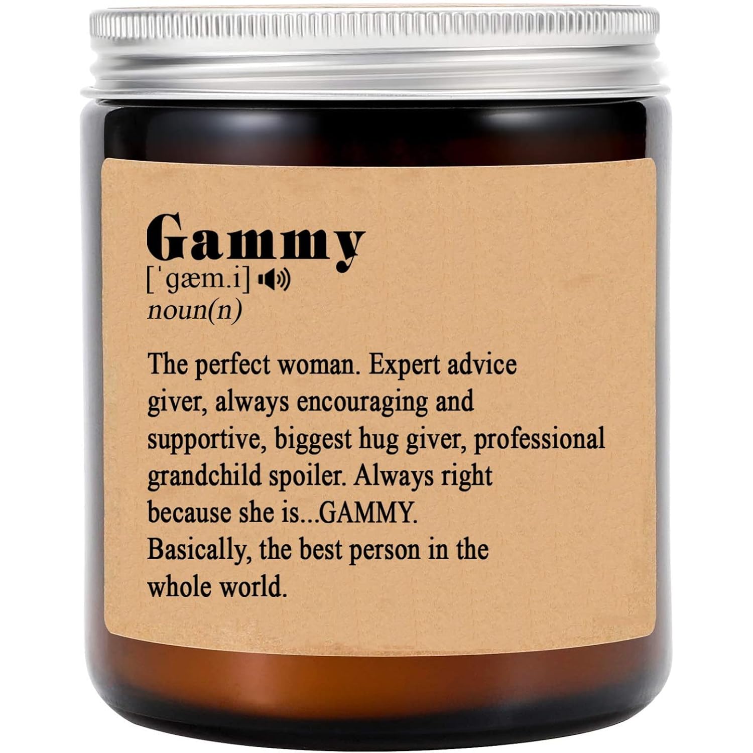 Gammy Noun Candle - Gift For Gammy - Mother'S Day Candle - Gammy Gifts - Gammy Definition - Lavende Scented Candles - Soy Candle For Home Scented, Lavender, 8Oz
