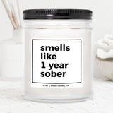 You Nique Designs Smells Like 1 Year Sober Candle - Cool Sobriety Gifts For Men, Women, Sober Surprise For Men, Women, Sobriety Anniversary Candle, 1 Year Sobriety Gifts (Mahogany Teakwood)