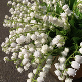 12 Pcs Lily Of The Valley Artificial Flowers Wind Chime Orchid Wedding Holding Flowers Bouquet Home Garden Wedding Party Office Decoration