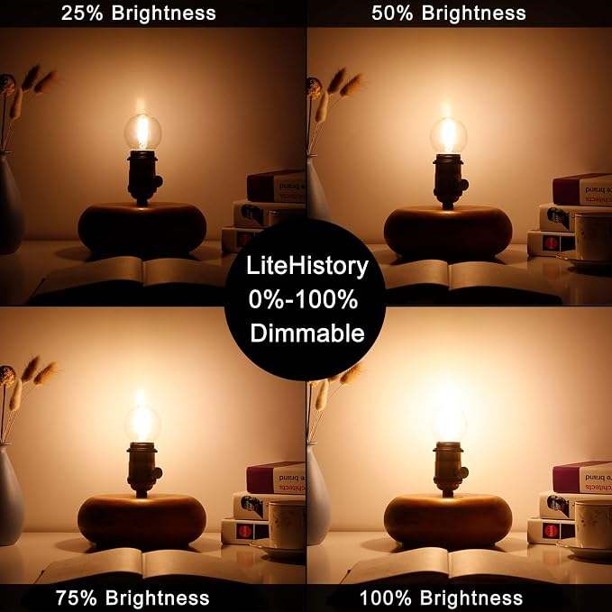 G16.5 Edison LED Light Bulbs E26 Base 60W Equivalent Warm White 2700K Clear Glass