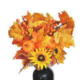 Fall Flowers Artificial For Decoration,16.9 In Fall Floral Stems Picks With Pumpkin Pinecone Sunflower Berry Maple Leaf Stem For Autumn Harvest Thankgiving Home Table Centerpiece Floral Arrangements