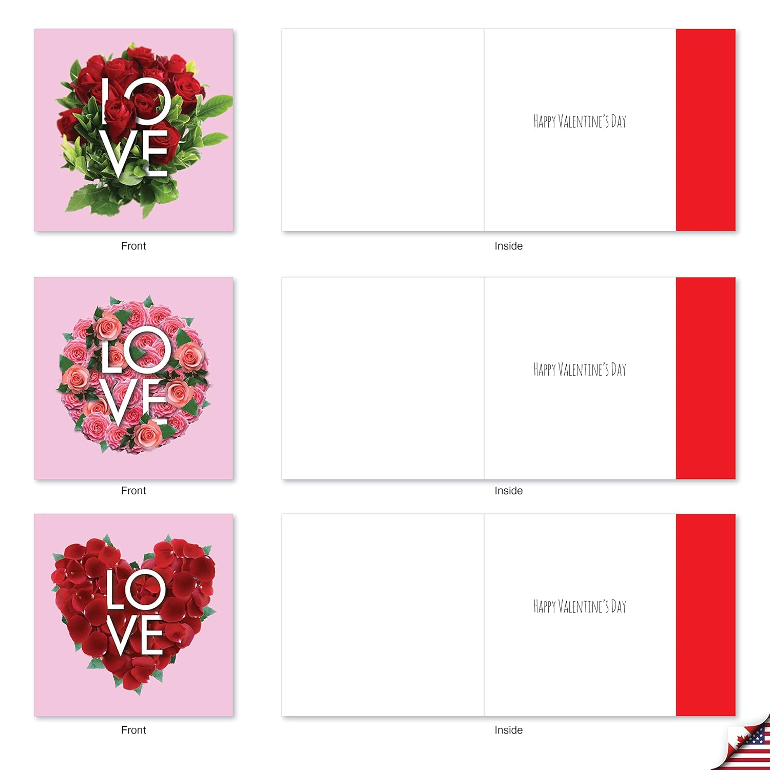 - 10 Boxed Valentine Note Cards With Envelopes - Loving, Heartfelt Assorted Greeting Cards For Valentine'S Day (4 X 5.12 Inch) - Blooming Love Mq5662Vdg-B1X10
