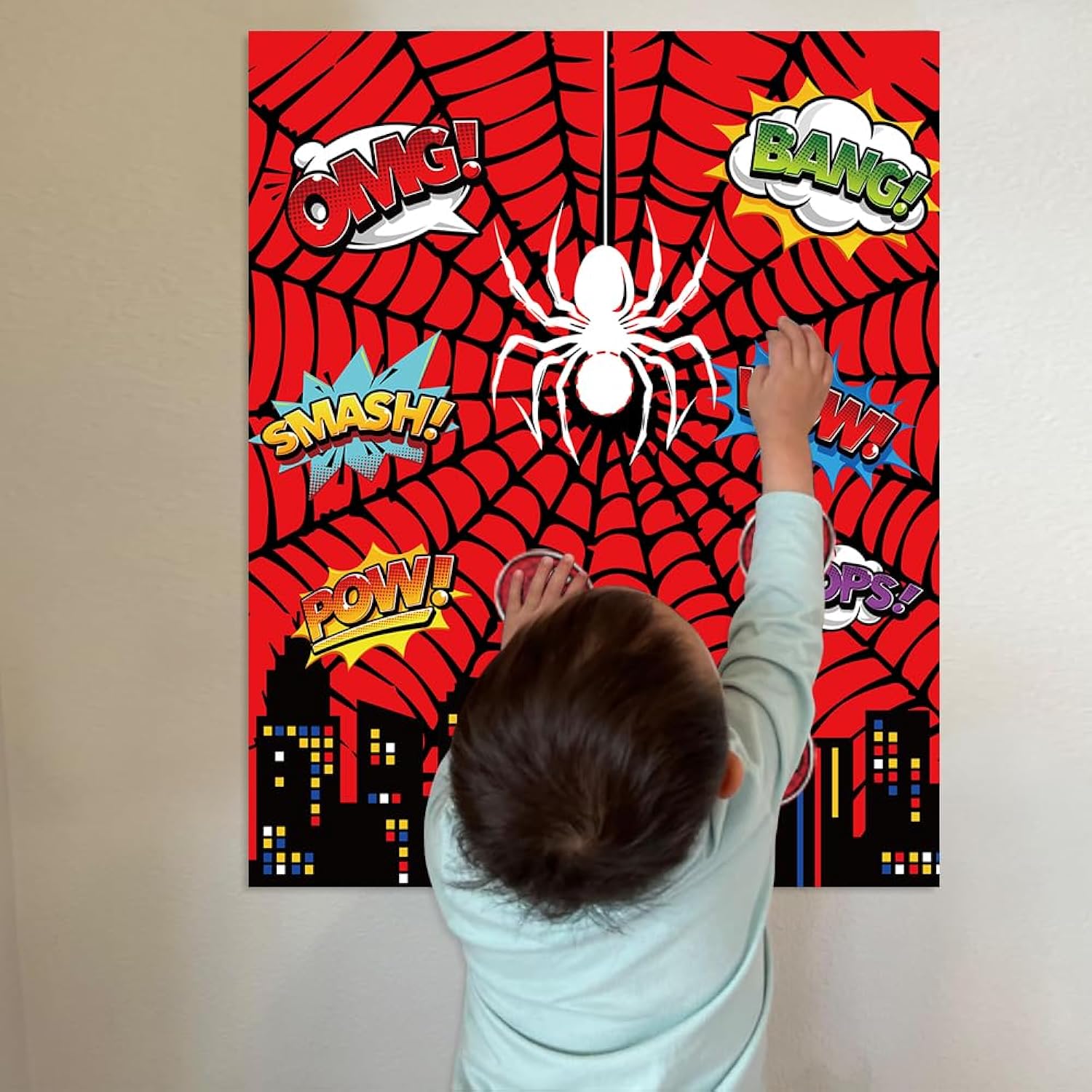 Spider Birthday Party Games Decorations, Pin The Sticker On The Spider Party Games For Kids Spider Theme Party Supplies Favors - 27 Stickers