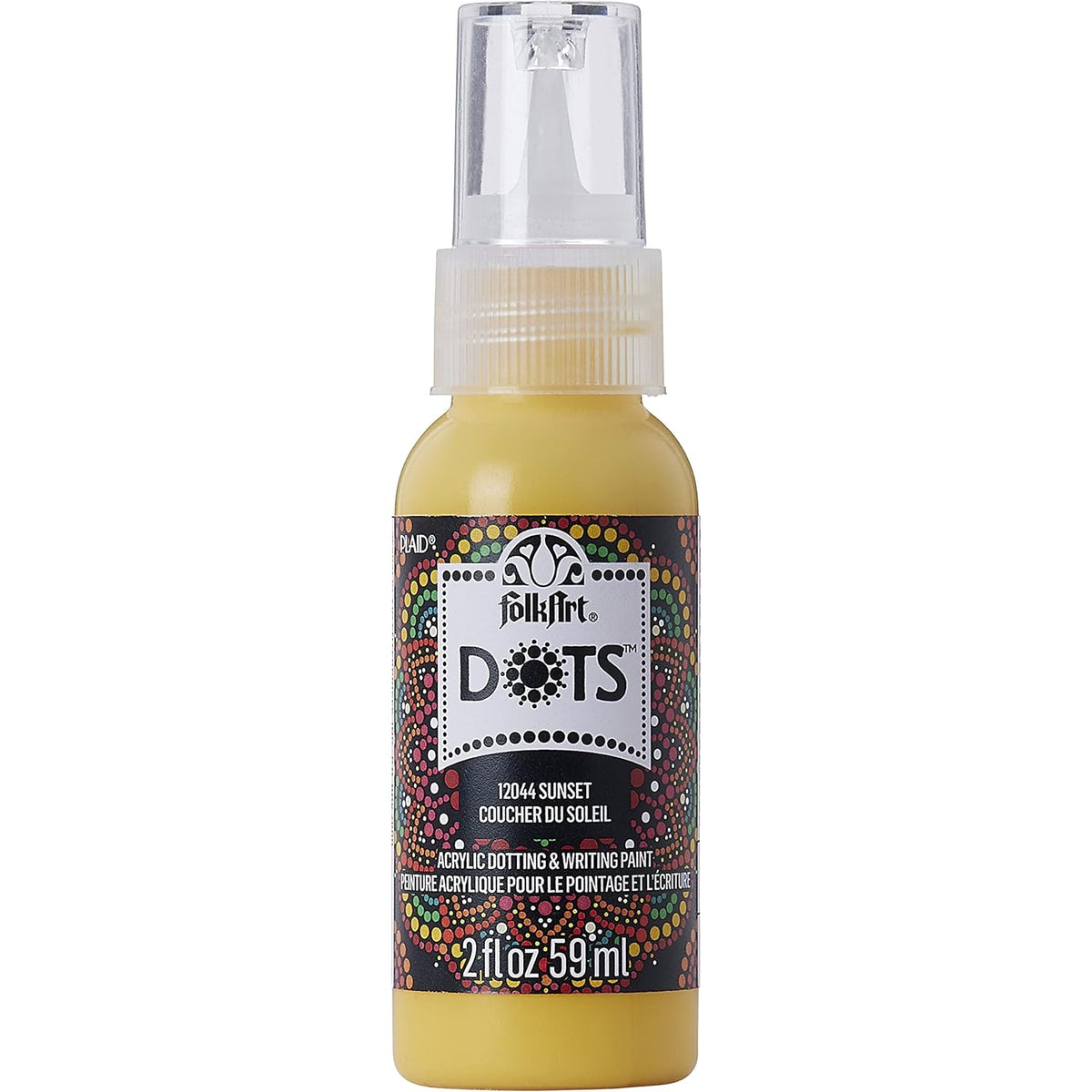 FolkArt Dots Acrylic Craft Paint, Sunset 2 fl oz Vibrant Multi-Surface Dot Paint Perfect for Easy to Apply DIY Arts and Crafts, 12044