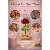 Eternal Red Rose In Glass Dome With Led Lights – Light Up Artificial Rose Décor – Romantic Gift For Women With Gift Box For Anniversary, Birthday, Valentine’S Day, Or Holiday Season