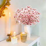 24Pcs Artificial Cherry Blossom Flower, Faux Silk Peach Blossom Branches Fake Plum Blossom Flowers Stems Arrangements For Diy Home Wedding Table Centerpieces Vase Decor