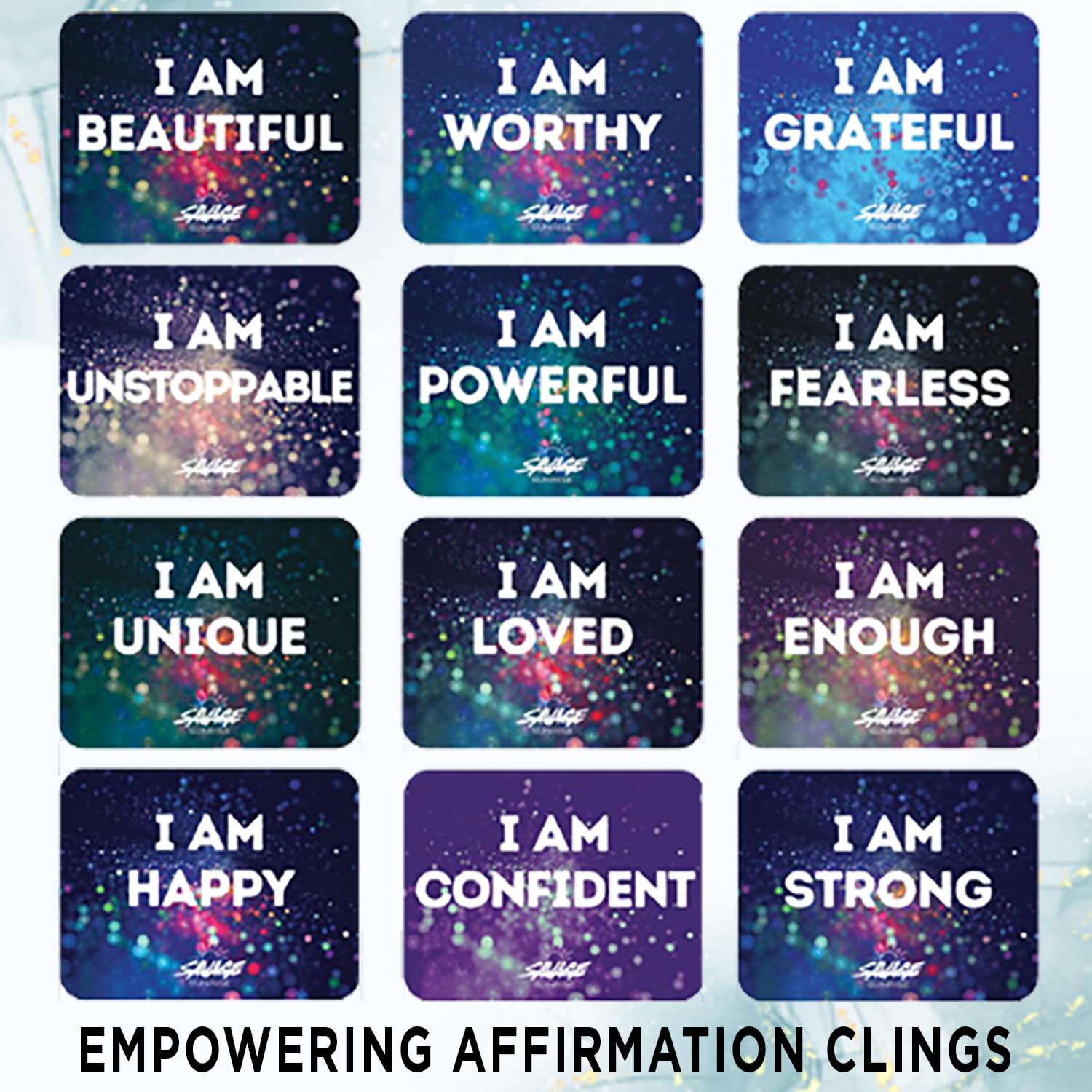 Shower Affirmation Cards, Positive Mirror Clings, Waterproof Silicone, Stick Without Water Or Adhesive, Removable & Reusable, Gift For Women