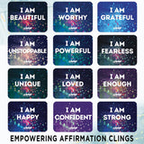 Shower Affirmation Cards, Positive Mirror Clings, Waterproof Silicone, Stick Without Water Or Adhesive, Removable & Reusable, Gift For Women