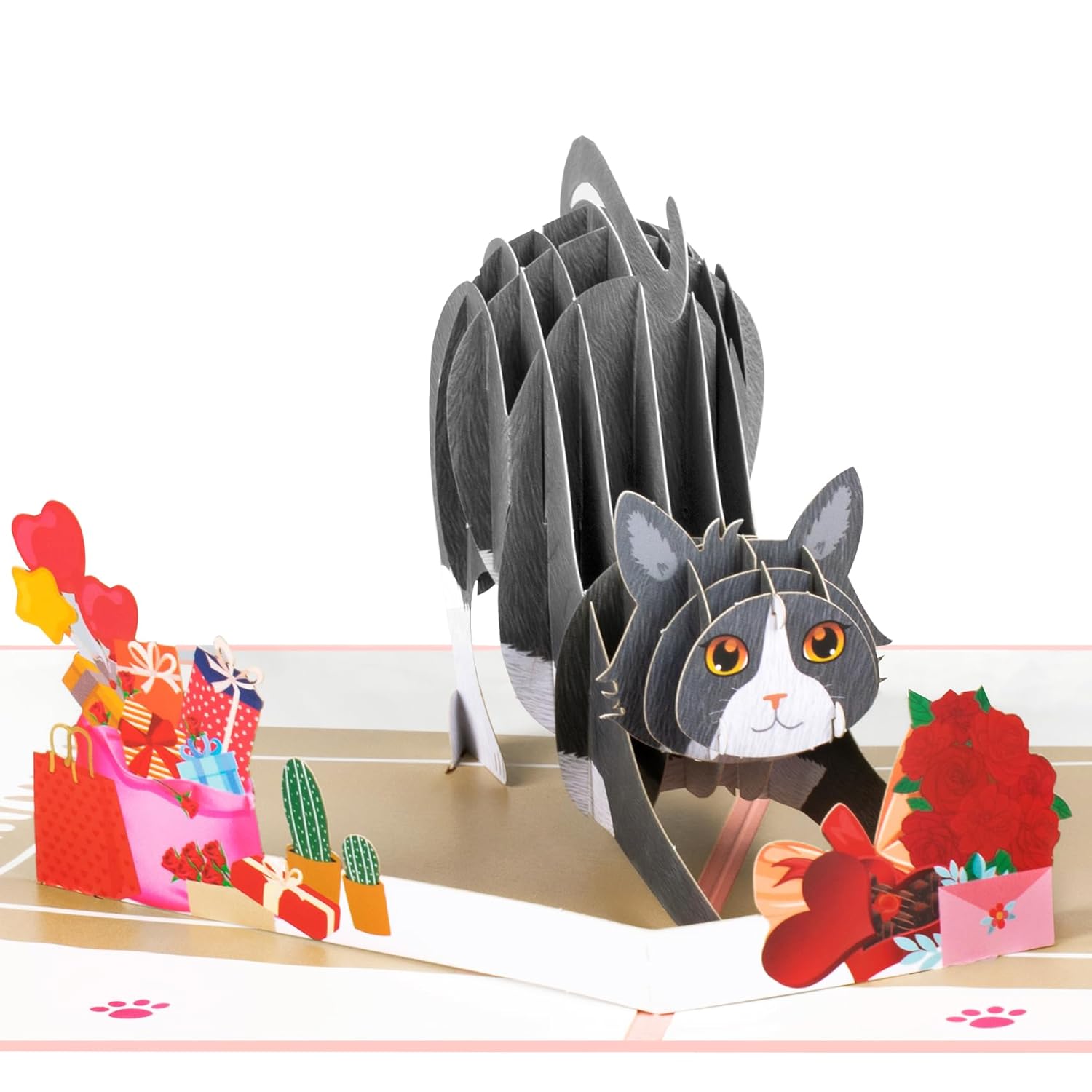 Valentines Day Cards,Cat Valentine'S Day Cards,Cat Birthday Card,Anniversary Card,Birthday Card For Wife,Cat Bday Popup Cards For Husband, Cat Lovers,Valentines Day Gifts For Him Her
