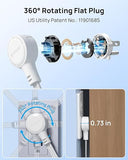 Rotating Flat Plug Surge Protector Power Strip 4 Outlets 4 USB Ports 2 USB C 5FT White