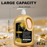 1/2 Gallon (67 Oz) Gold Acrylic Paint Metallic?Extra-Large 2 Quarts Gold Leaf Paint For Art Painting, Hand-Crafts, Non-Toxic, Non-Fading For Canvas, Wood, Fabric, Ceramic, Stone