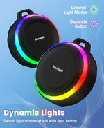 Bluetooth Shower Speaker, IPX7 Waterproof, TWS, Dynamic Lights, Portable Clip