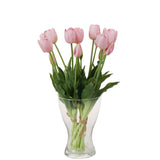 20Pcs Artificial Tulip Flowers,16 Inch Real Touch Tulip Stems With Faux Leaves, Faux Tulips And Buds For Home Décor Centerpiece Ornament Wedding Bouquet,Pink