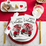 50 Valentine Disposable Paper Decorative Guest Napkins, Tiny Love Hearts Car Hand Towel For Party Lunch Dinner Kitchen Bathroom