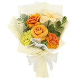 Handmade Crochet Sunflowers Rose Daisy As A Gift For Lover, Family,Friends. Crochet Bouquet, Crocheted Yarn Flowers, Artificial Flower Finished Bouquet (Yellow&Green)