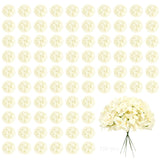 100Pcs Hydrangeas Artificial Flowers,Champagne Silk Fake Flowers Heads With Stems,Full Hydrangeas Flowers For Wedding Centerpieces,Party,Arch,Home Garden,Festival Decoration