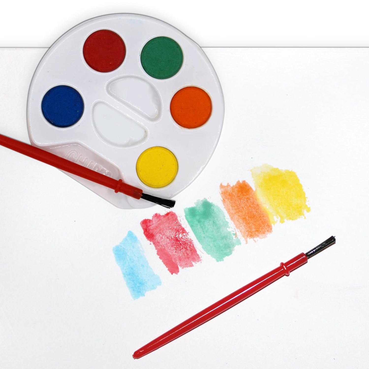 Bulk Watercolors Round Paint Pack With Brushes - 25 Sets With 5 Washable Colors Each - Great For Kids, Classrooms, Parties, Students, Donations, Party Favors, All Ages