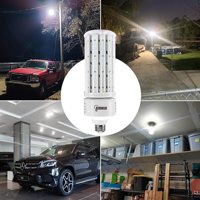2 Pack 100W LED Corn Light Bulbs E26 E39 Base 5000K Daylight 15000 Lumens 1000W Equivalent Waterproof