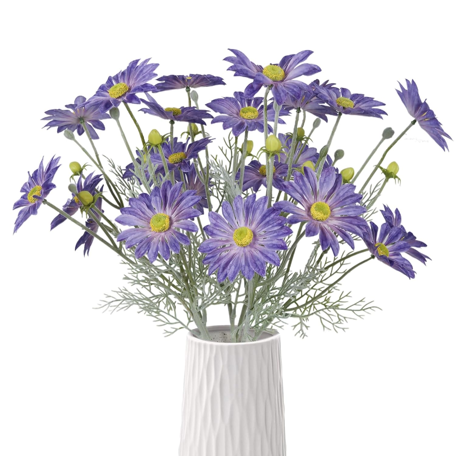 6Pcs Daisy Flowers Artificial 23.62'' Purple Silk Cosmos Flowers Faux Wildflowers Realistic For Wedding Party Home Office Garden Decoration(Purple)