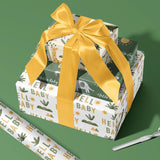 Kraft Baby Shower Wrapping Paper - Mini Roll - 3 Rolls - 17 Inch X 120 Inch - Jungle Animal Wrapping Ppaer For Neutral Baby Shower, Kids Boys Girls Birthday