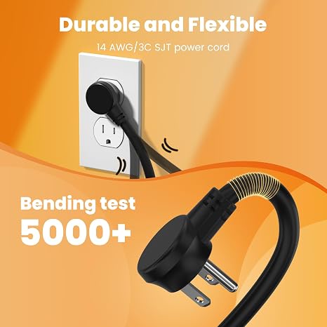 Heavy Duty Surge Protector Power Strip 12 Outlets 2100J 6FT Extension Cord Wall Mount Black