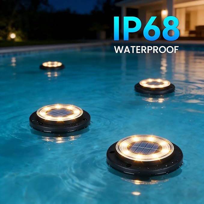 12 Pack 2 in 1 Solar Ground Lights Waterproof Warm White Pathway Deck Garden Lights