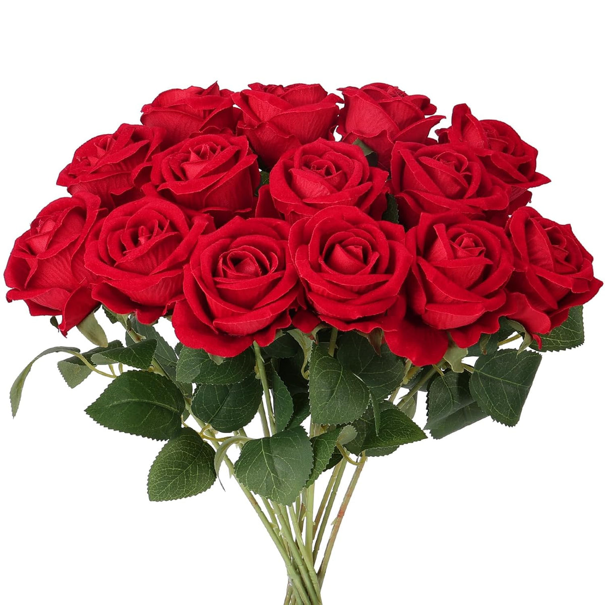 14Pcs Red Roses Artificial Flowers, Fake Red Roses Bouquet With Long Stems For Romantic Valentine'S Day, Anniversary, Wedding & Home Decoration