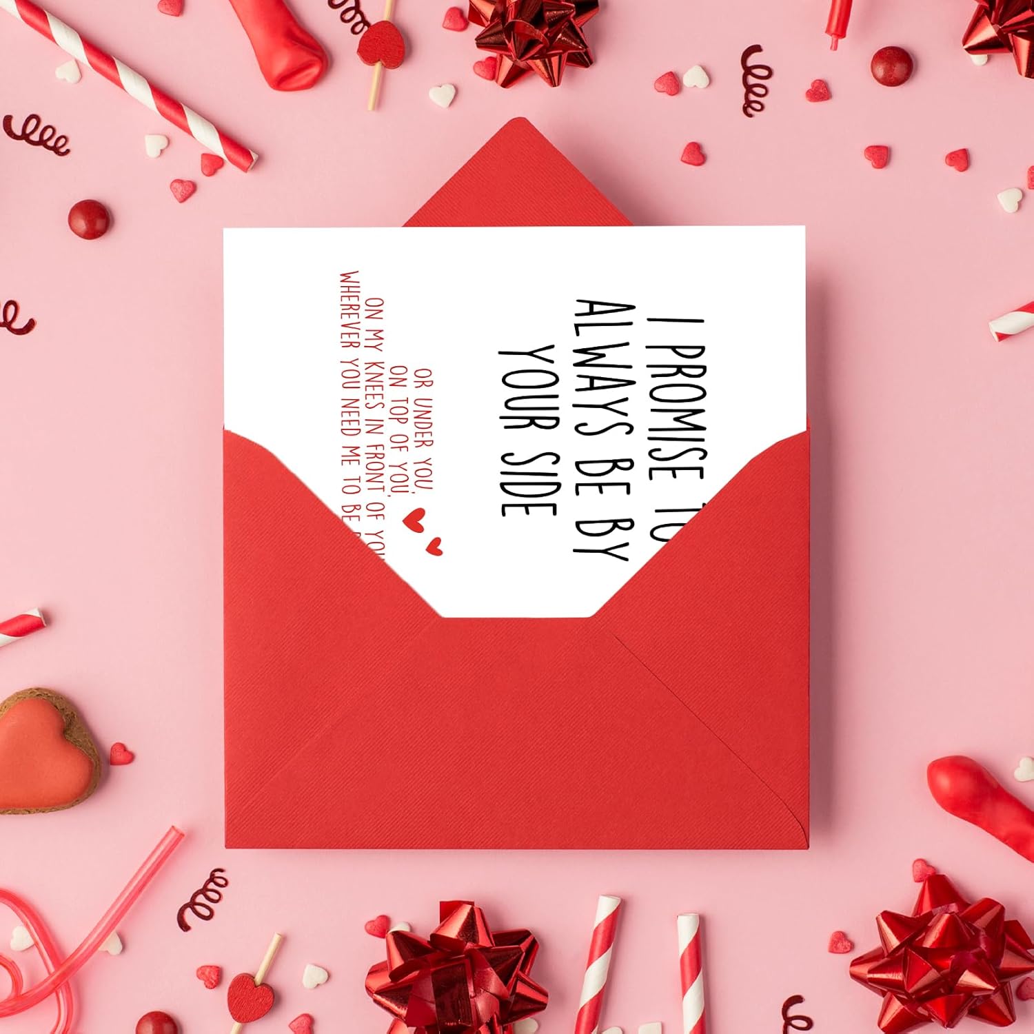 Funny Valentines Day Card With Envelope, Naughty Anniversary Birthday Card For Boyfriend Husband Fiance Girlfriend Wife Fiancee, I Promise To Always Be By Your Side