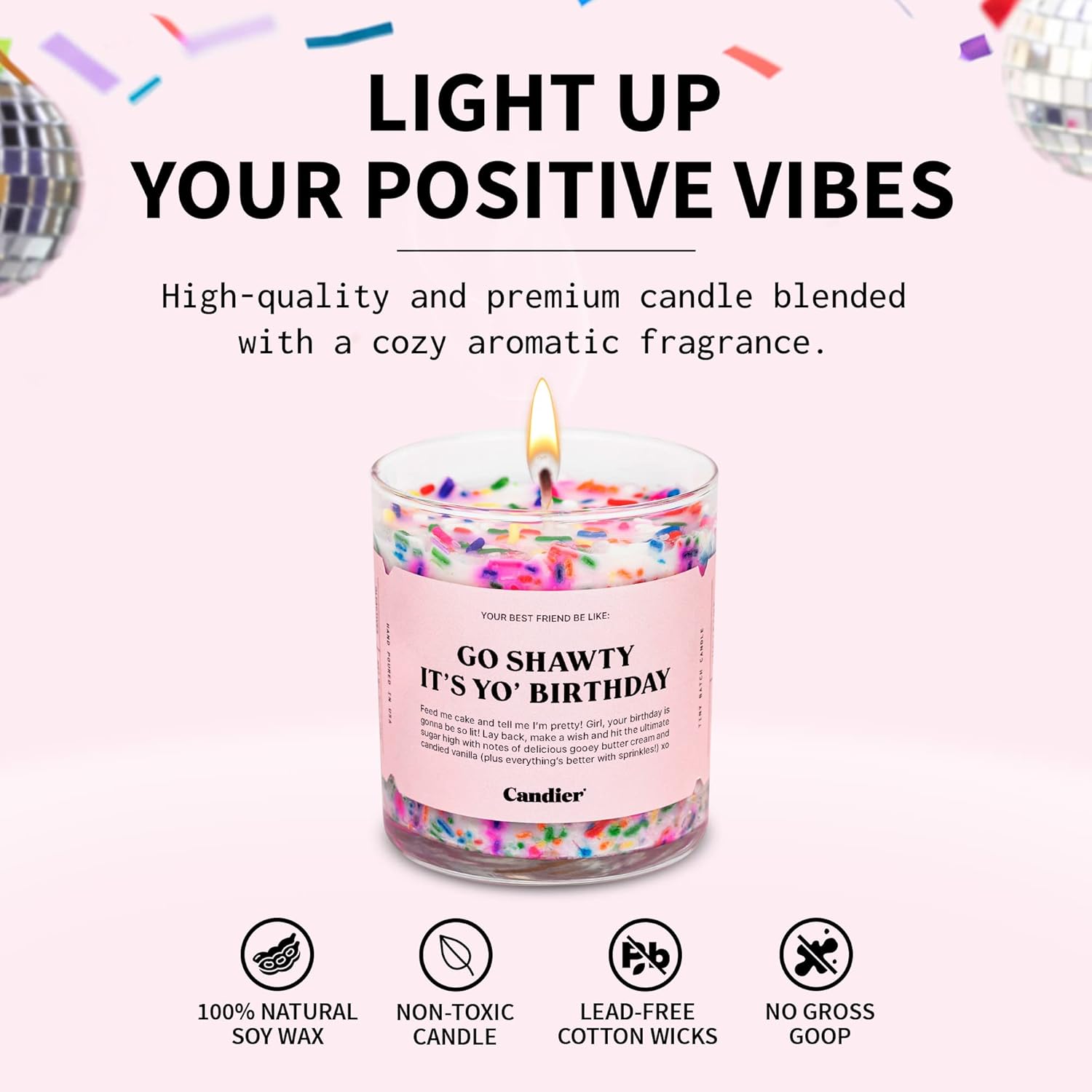 Birthday Cake Scented Candle, Natural Soy Candle With Birthday Cake & Buttercream Notes, Aromatherapy For Relaxation, Unique Candles Gifts For Women, 60-Hour Burn Time - By Ryan Porter