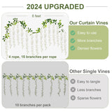60 Branches Wisteria Hanging Flowers, Artificial White Wisteria Flowers Garland For Wedding Arch Ceremony Party Garden Home Backdrop Decor