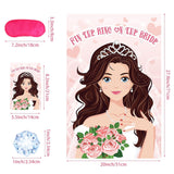 Pin The Ring On The Bride Game - 42 Pcs Rings, Large Bridal Games Poster For Shower, Wedding, Birthday, Carnival Party Supplies
