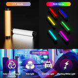 RGB LED Video Light Wand Mini Rechargeable Tube Light with Magnetic Base for YouTube TikTok