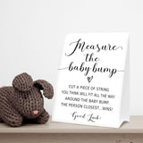 Baby Shower Games Measure The Baby Bump Sign, How Big Is Mommy'S Belly Party Favors Supplies, 5X7 Inch Kraft Standing Sign And 50 Guessing Cards, Minimalist 01