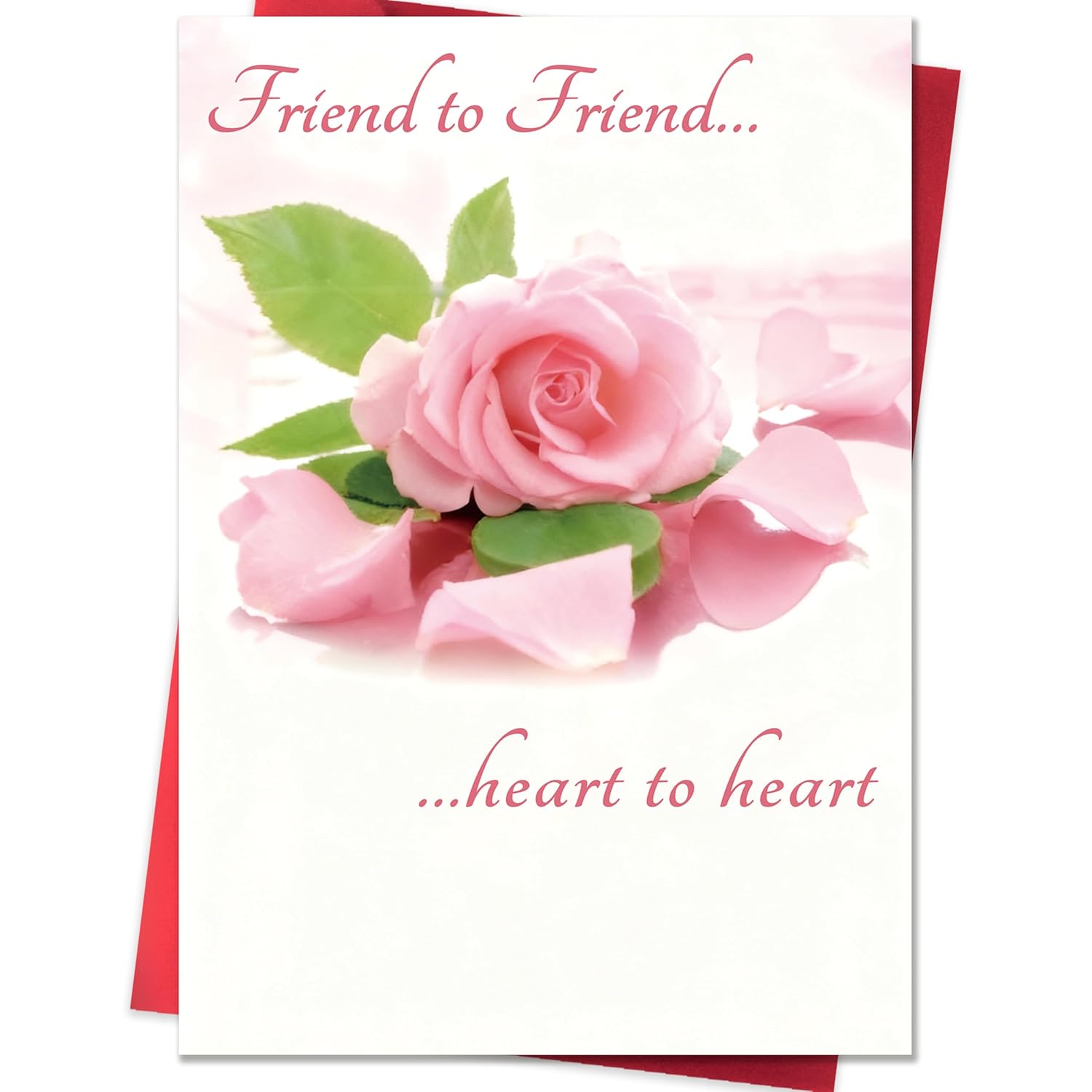 Valentines Day Card For Friend,Friend Valentines Day Cards Gifts For Him Her,Heartfelt Rose Design Friendship Valentine'S Day Card For Men Women Best Special Friends