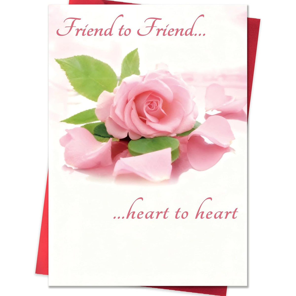 Valentines Day Card For Friend,Friend Valentines Day Cards Gifts For Him Her,Heartfelt Rose Design Friendship Valentine'S Day Card For Men Women Best Special Friends