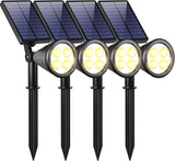 4 Pack 2 in 1 Solar Spot Lights Waterproof Adjustable Landscape Pathway Garden Lights
