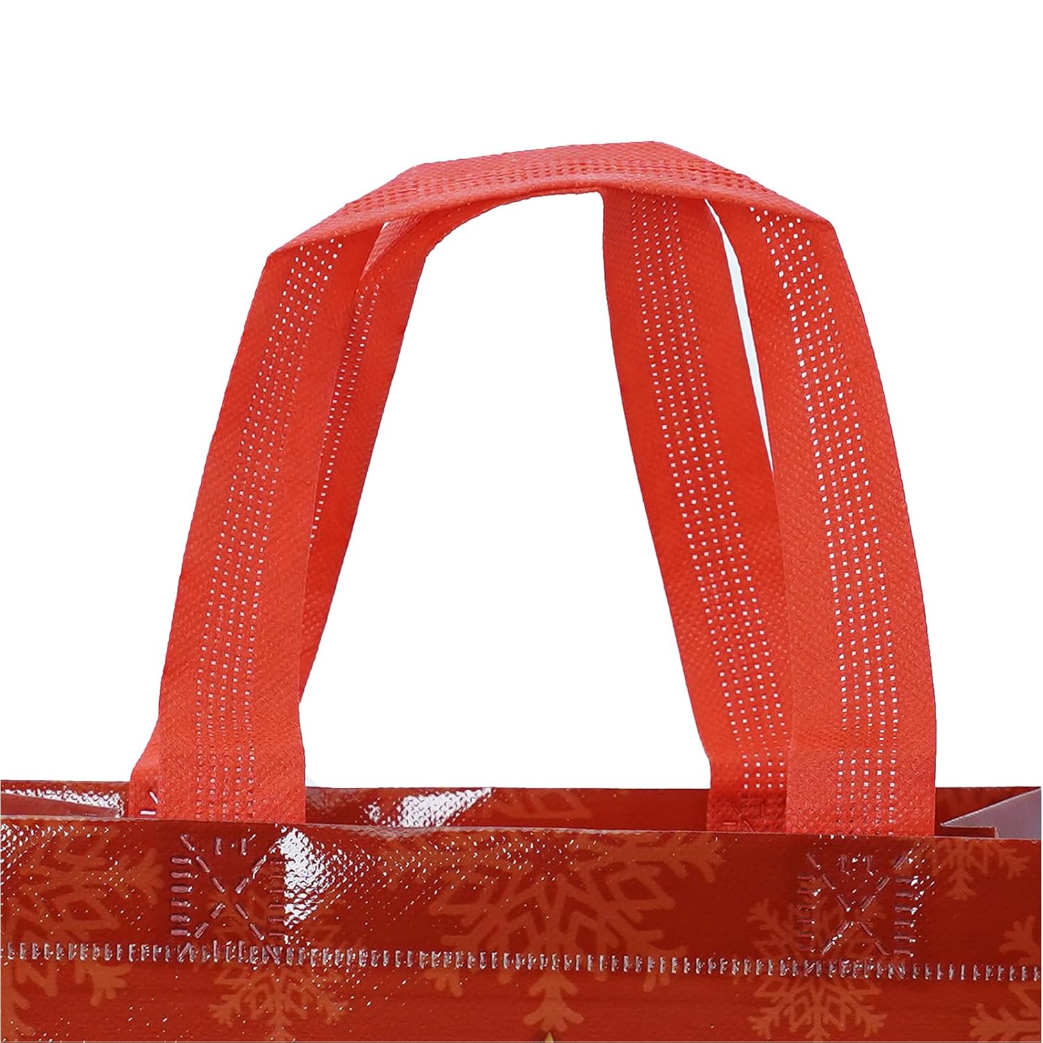 Christmas Gift Bags Tote-Bag With Handles - 12 Pack Reusable Non-Woven Xmas Party Supplies Presents Holiday Santa Claus Merry Christmas Pattern For New Year'S Shopping L8.6"Xh9"Xw4.3"(L22Xh23Xw11Cm)