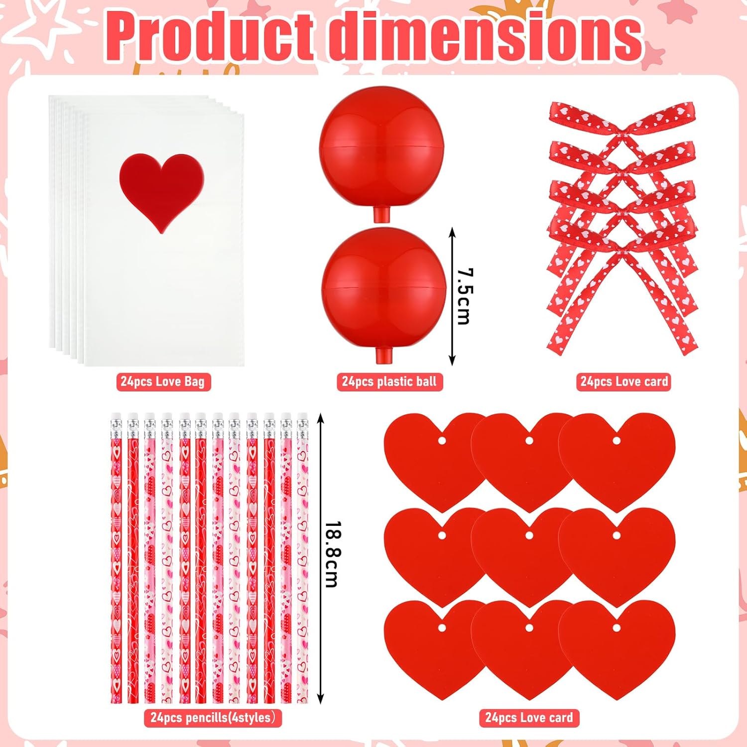 96 Pack Valentine Fillable Candy Container Giant Lollipop Shaped Container Valentine Party Favor Goodie Bag Wrappers Fillable Return Gift Bulk For Exchange Stationery Filler(Light Red)