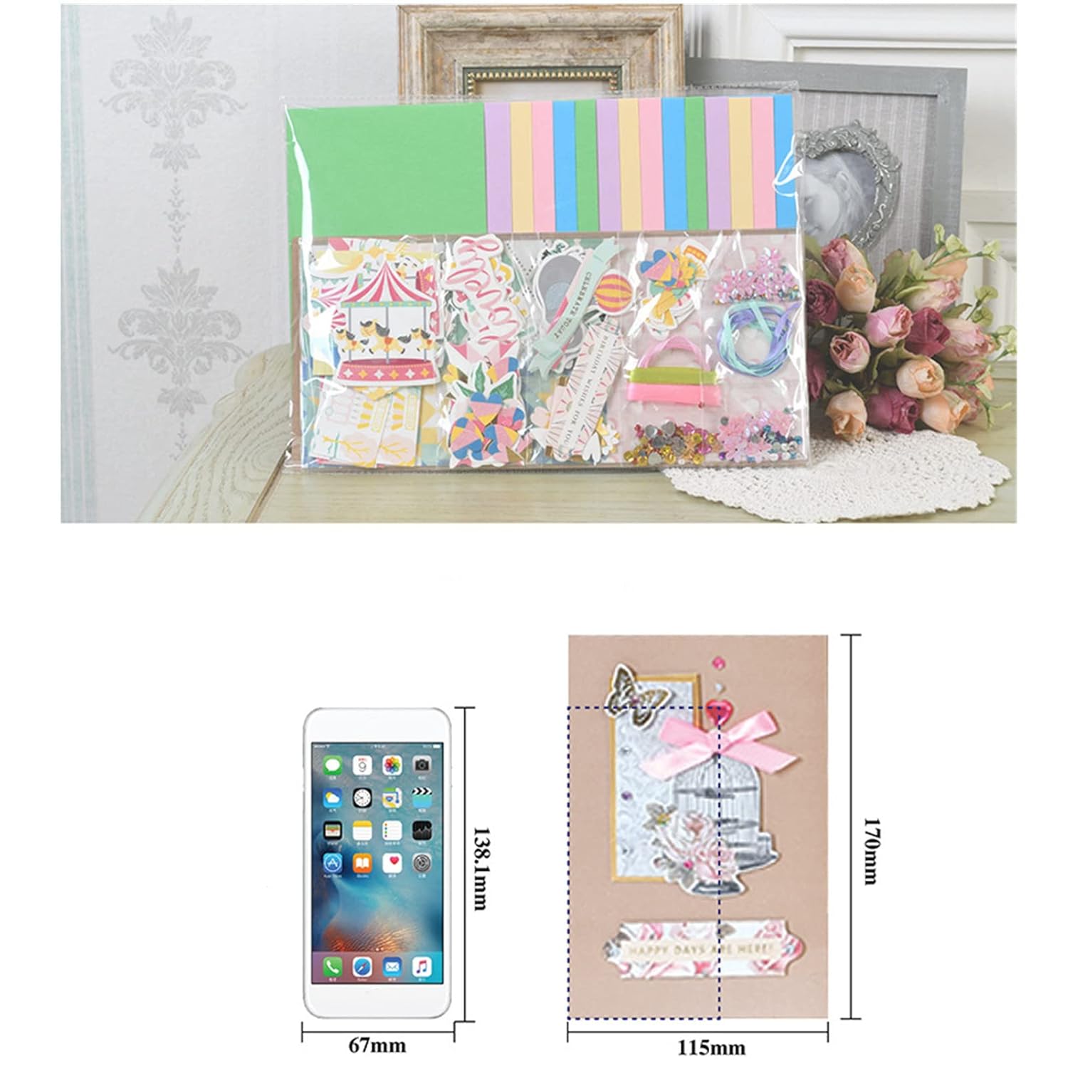 Paper Card Making Kits Colorful Handmade Greeting Card Kits Diy Making Material Set For Birthday Invitation, Thanksgiving, Christmas,Holiday,Baby Shower