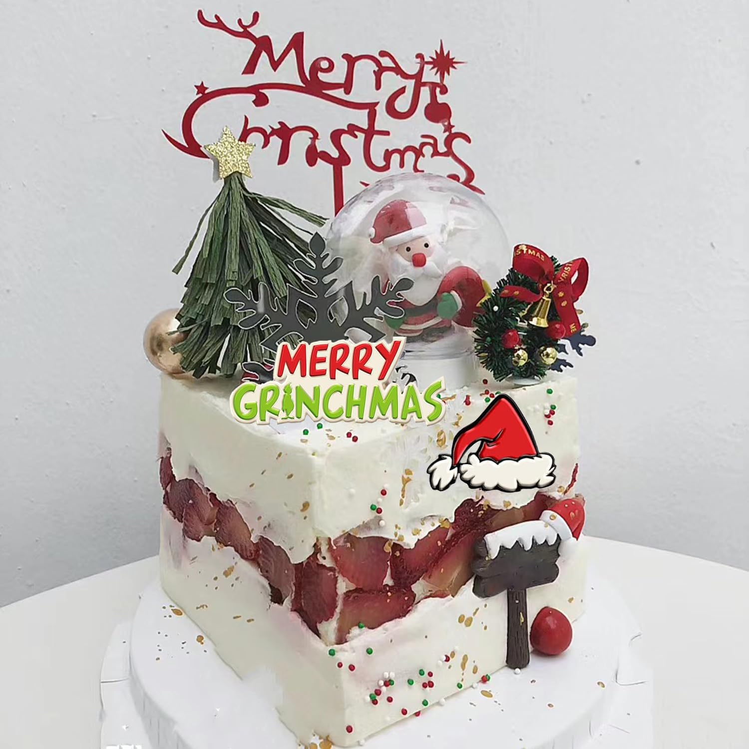 Merry Christmas Fondant Mold Christmas Cartoon Character Silicone Molds Xmas Gift Hat Chocolate Candy Mold For Cake Decorating Cupcake Topper Gum Paste Polymer Clay