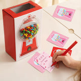 Valentine'S Day Gumball Box Set 3D Candy Mailbox Box With 30 Cards Diy Candy Vending Machine For Kids Girls Boys Classroom Valentines Gifts Exchange Greeting For School Classroom Party Favor