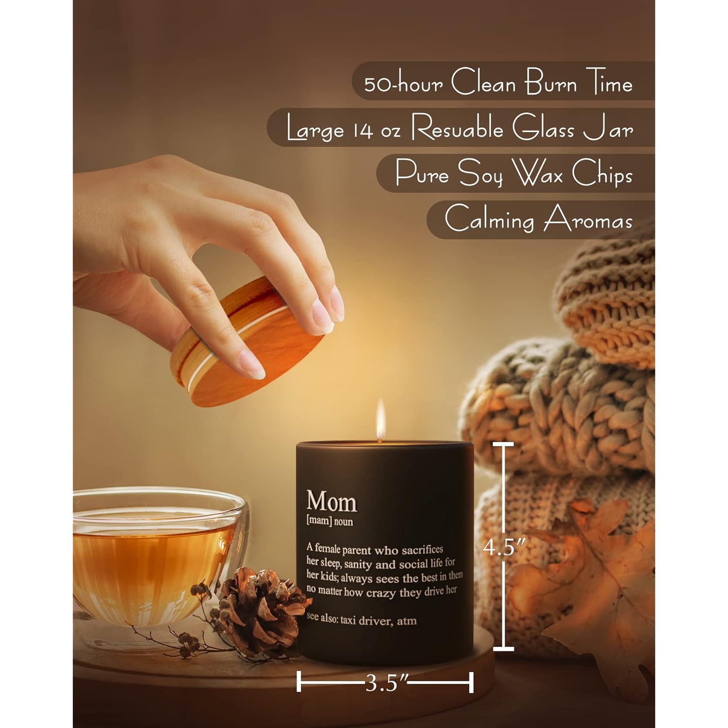 Gifts For Mom - Scented Candle - Luxury Candles For Home Scented - Birthday Gifts For Mom (Large 14 Oz, Vanilla)