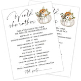 Fall Bridal Shower Games, Would She Rather Themed Bachelorette Party Game, Fall Festival Games Cards With Pumpkin Design, Boho Wedding Shower Games, Thanksgiving Party Supplies -01