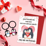 Cute Penguin Valentines Day Cards For Him Her, Anniversary Card With Keychain Valentines Day Gifts You Are My Penguin, Romantic Valentine'S Greeting Cards For Husband Wife Boyfriend Girlfriend