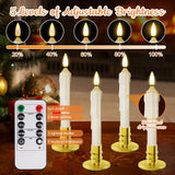 Window Candles, 12 Pack Battery Operated Window Candle With 2 Remote Timers, Led Christmas Window Candles With Candle Holders & Suction Cups For Christmas Decoration